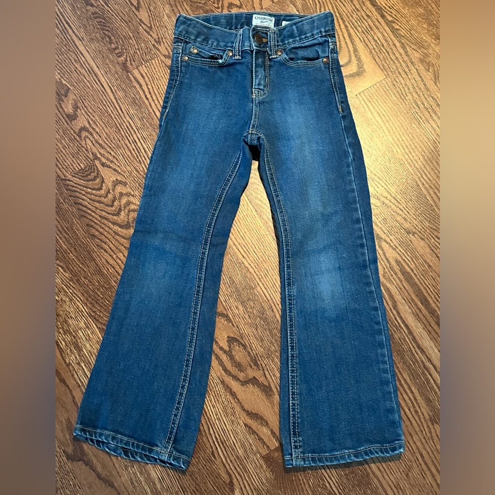 Oshkosh B’gosh kids jeans bootcut 6X Slim snap and zipper cinches at waist